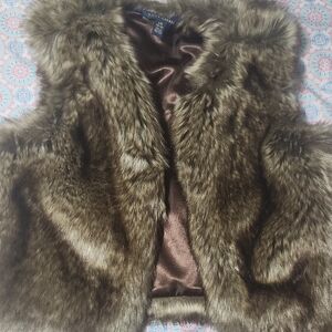 Brown Faux Fur Kids Vest